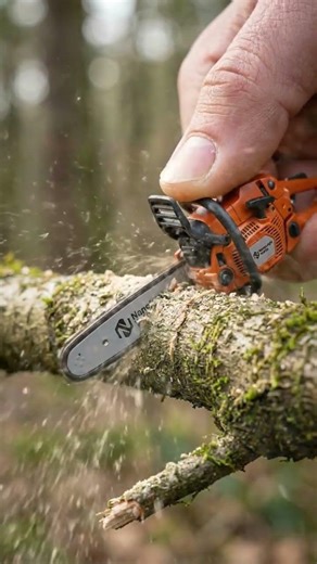 Tiny Chainsaw Cuts Full Trunk | Satisfying Macro Tools