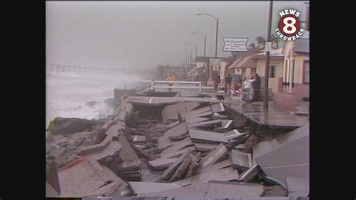 Oceanside battered by stormy weather in 1980
