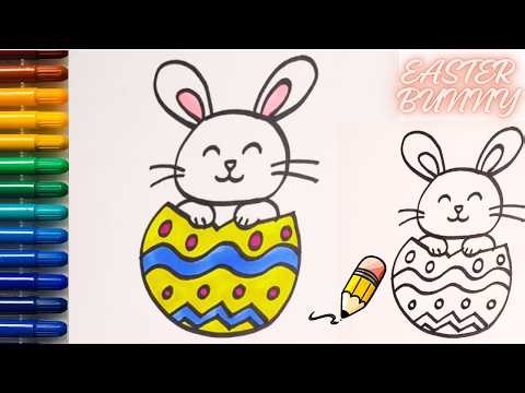 How to draw an easter bunny//drawing an Easter bunny with easy step by step video for beginners