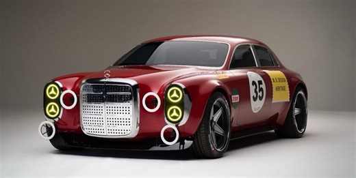Mercedes Reimagined the Iconic 'Red Pig' as a Modern Super Sedan but Kept it In the Dark