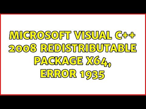 microsoft visual c++ 2008 redistributable package x64, error 1935