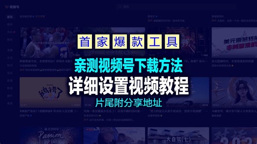 【视频号下载工具】亲测可行的wx_channels_download微信视频号下载器，片尾附下载地址