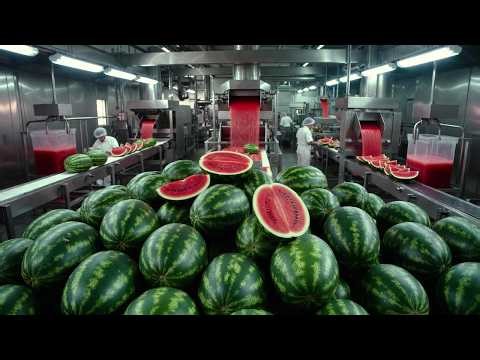 Modern American Watermelon Factory’s Amazing Journey From Harvesting to Juice & Ful Packaging Proces