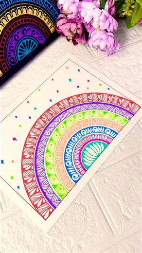 Half Mandala Art 💖✨#art #drawing #mandalaart #satisfying #explore #shorts