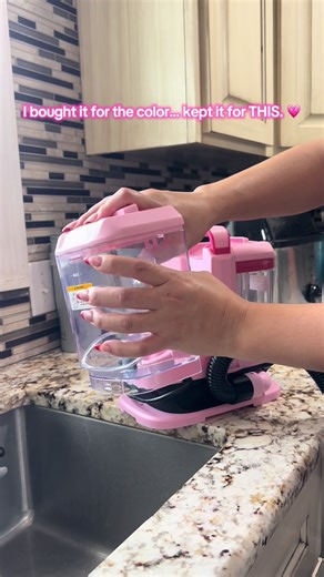 Literally bought it bc I didn’t have anything pink but it works soooo good!!! Cleaned that rug right up! #vaccum #vaccumcleaner #carpetcleaning #upholsterycleaning #cleaningtiktok