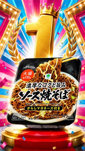 【サタプラ1位】日本一うまいカップ焼きそば、食べてみる。 🎥今日はこれを食べます： 商品名：ファミリーマート ソース焼そば からしマヨネーズ付き 大盛 放送日：2026年5月16日「サタプラ ひたすら試してランキング」1位 価格：税込228円 販売店舗：ファミリーマート 購入店：ファミリーマート 特徴： サタプラ“ひたすら試してランキング”カップ焼きそば編で1位を獲得した話題商品。 どろっと濃厚な中濃ソースと、さらっとしたウスターソースをブレンドした甘辛系ソースに、麺130gの大盛仕様。さらに、からしマヨネーズ付きでジャンキー感を加速させる仕様になっています。 ただ、オイラ食べた瞬間ちょっと思ったんですよね。 「これ…だいぶ“ごつ盛り”では？」って。 いや、悪口じゃないです。 麺130g、キャベツ、からしマヨ付きって時点で、もう親戚みたいなもんなんですよ。 でも、“ファミマPBがサタプラ1位！”って聞くと急に気になるの、人類テレビ好きすぎ問題あると思うんですよね。 というわけで今回は、 “本当に1位なのか” そして、 “ただのごつ盛りなのか” を、ひねくれ目線で検証します。 🔔チャ