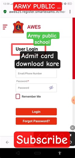 army public school AWES PRT TGT PGT Admit card update #army #admitcard