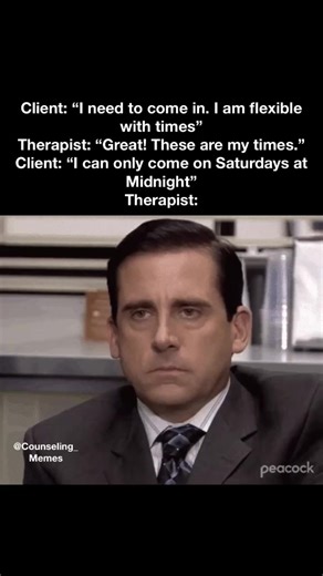 14K views · 187 reactions | Well…...#therapy #counseling #therapymemes #counselingmemes #memes #humor #mentalhealth #therapist #counselor#psychology #psychologist #fyp #socialworker #client #saturdays #nope #scheduling | Counseling Memes | Facebook