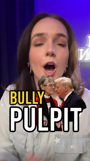 Bullying the pulpit… Trump was forced to hear the word of God - possibly for the first time - and his flock started pointing fingers. #religion #news
