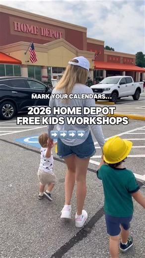 Melissa Kate | Kids Activities & Fun Play Ideas on Instagram: "The Home Depot Kids Workshops are such a fun weekend activity for the family! 9am-noon on the first Saturday of every month. Just say "register" in the comments and I can send you the direct link to sign up 🔨 🛻Tow Truck (Jan 3) 📪Penguin Mailbox (Feb 7) 🏰Leprechaun Trap (Mar 7) 🪴Farm Planter (Apr 4) 🧰Keepsake Box (May 2) 🥅Goalie Game (Jun 6) 🏎️Go Kart (Jul 4) 🚀Rocket Game (Aug 1) 🚌School Bus Organizer (Sep 5) 🧙‍♀️Witch Cand