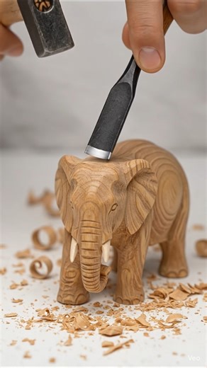 🐘 Mini Elephant Wood Carving ASMR