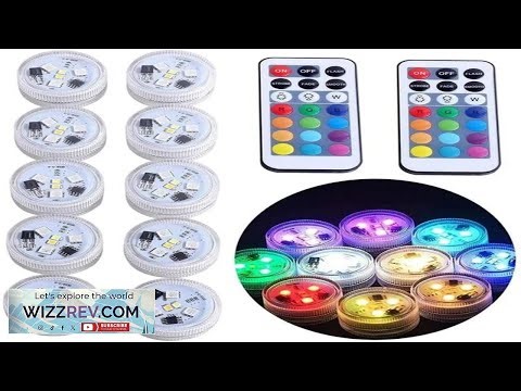 Battery Operated LED Underwater Lights Remote 16 Colors Submersible Light RGB Tea
