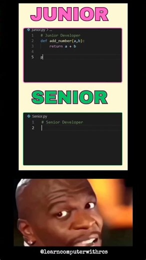 Junior Dev vs Senior Dev 😲 Coding Challenge💀#shorts #coding#funny#python ‪@LearnComputerWithRCS‬