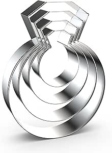 Diamond Engagement Wedding Ring Cookie Cutter Set for Baking, 5/4/3/2 inch, 4 Piece, Stainless Steel