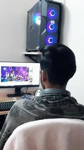 Stylish Room Setup with LED Desktop Computer