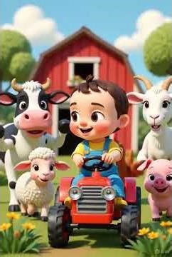 Happy Baby Tractor Song 🚜👶 | Farm Animals Nursery Rhyme | 3D Cartoon Kids Video