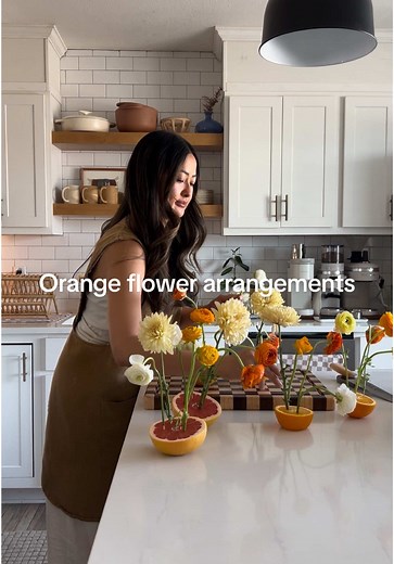 Creative Orange Flower Arrangements Using Trader Joe's