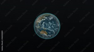Planet Earth infographics rotating, from scratch adding layer after layer to being complete on a background of stars. 3d animation of how a planet earth is made rotating in space from the beginning. Stock Video