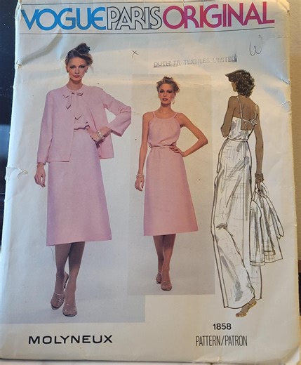 Vintage Vogue 1858 Sewing Pattern – Molyneux Dress Jacket, 1970s, Size 8 UNCUT - Etsy