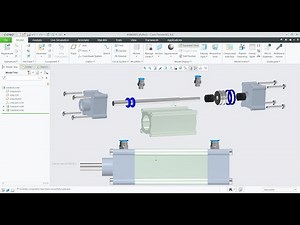 Creo Animation tutorial | 3D Animation | Pneumatic Cylinder | Creo complex designs | Creo Assembly