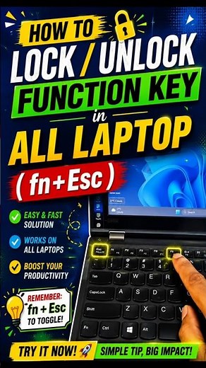 How to Lock/Unlock Function Key in All Laptop (fn + Esc) #macnitesh #laptop #keyboardtricks #viral