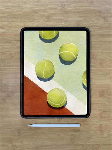 Leave a comment if you want more watercolor tutorials 🎾🎾🎾link in bio to download the Realistic Watercolor pack! . #procreate #procreatebrush #procreatetutorial #procreatehacks #digitalpainting #digitalart