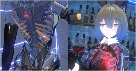 Transparent Body VRChat Avatar With Futuristic Skeleton