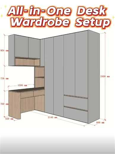 All-in-One Desk Wardrobe Setup for Efficient Spaces