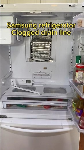 Clogged drain line on the Samsung refrigerator #appliancerepair #samsungfridge #orangecounty