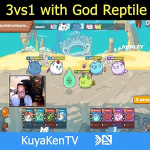 3v1 with God Reptile. #AXIE #axieinfinityvideos #Axieinfinity #axieinfinityph #axieinfinityhighlights | KuyaKen TV