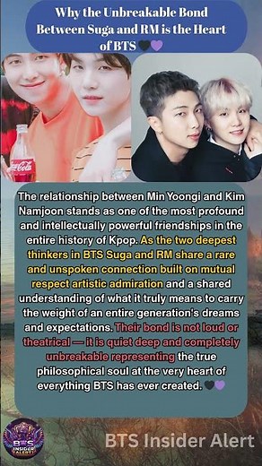 What Suga and RM Share That Makes Their Bond Unlike Any Other 🖤💜#bts #kpop