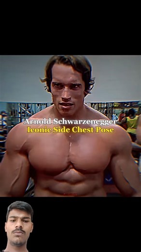 Arnold Side Chest Pose 🥶 #bodybuilder #motivation #arnoldschwarzenegger #shorts #viralshorts #fyp
