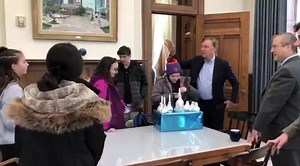 I appreciate the students from Solomon Schechter Day School of Greater Hartford who stopped by my office this morning to deliver handmade hanukiyot. I will gladly display them in my office – it was a sweet gesture. Hanukkah Sameach! 🕎 | Office of Governor Ned Lamont