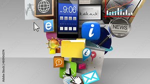 Exploding information contents in TV(included Alpha) Stock Video