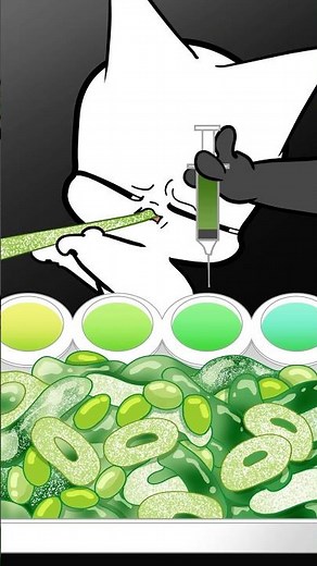 My Cat Thought Green Food Was Safe! 💉😹💥