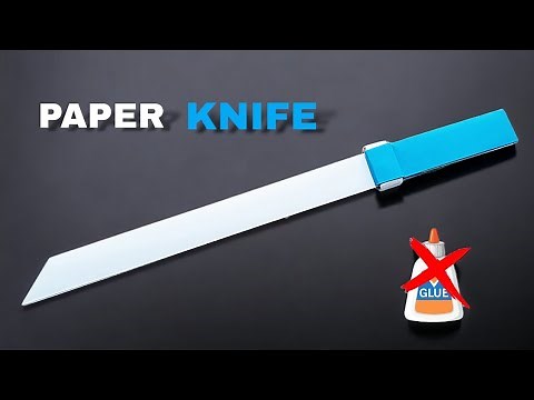 How To Make a Origami Paper Knife Easy - ( No Glue / No Tape )