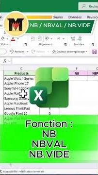 Fonction NB, NBVAL et NB. VIDE sur #excel #darija #maroc #mrnajitutrials
