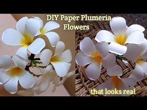 Paper Plumeria Flowers | How to make champa/chafa flowers using white paper.