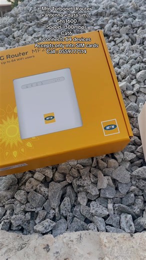 Mtn Turbonet (Router antenna data sim) - Ghs1600 Speed : 300mbps Cat6 Connects 64 devices Accepts only mtn SIM cards Call : 0559777114