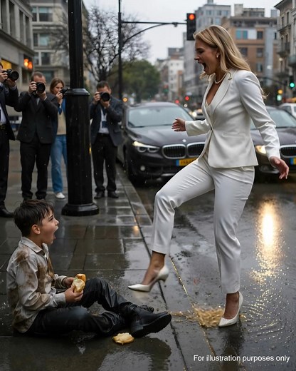 A powerful woman pushed a boy into a puddle—but a tiny mark on her hand shook her world…😱😱😱 Five years earlier, Victoria Kane had lost everything. Her only son, Ethan, had vanished before her eyes, swept away in broad daylight in front of their villa. All he left behind was his little red car and a mother consumed by despair. The world admired Victoria—billionaire, philanthropist, fashion icon—but no one knew that behind that icy smile hid a broken heart. Every contract signed, every award wo