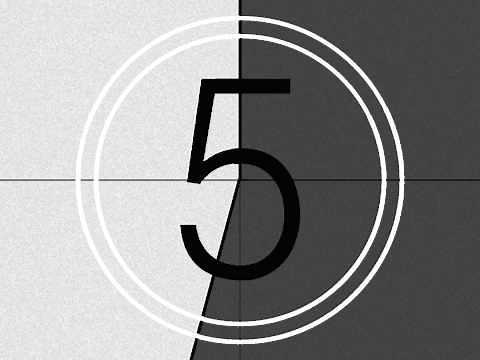 HD Film Countdown Leader in Academy Aperture (4x3 Ratio)