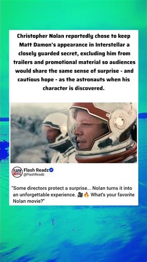 Why Christopher Nolan Kept Matt Damon a Secret in Interstellar