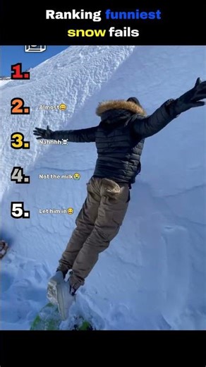 Top 5 Snow Fails Gone Wrong 😂 #shorts