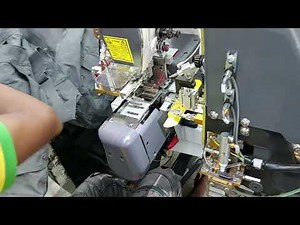 Automatic Belt loop attach by ViBe Mac loop setter Machine