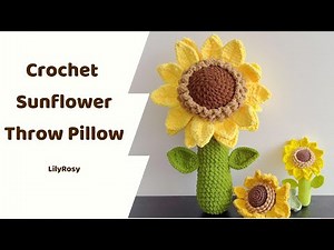 How to Crochet Sunflower throw pillow-Free tutorial