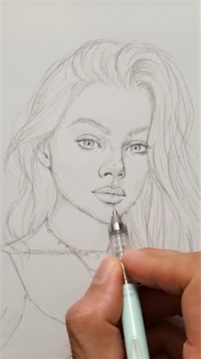 Drawing a female face with LOOMIS METHOD #portraitdrawing #loomismethod #pencildrawing
