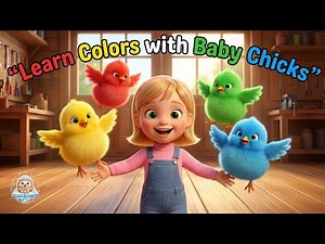 Learn Colors with Baby Chicks | Red, Yellow, Green & Blue | Farm Animals Song