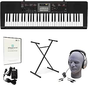 Casio CTK-2090 Learn-To-Play Quincy Jones Keyboard Pack with Playground Sessions Trial, Power Supply, Stand, Headphones, and USB Cable