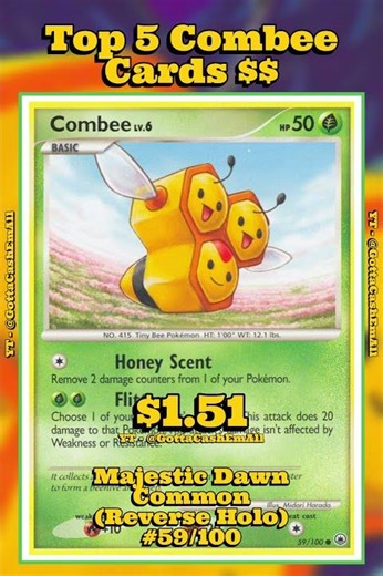 Top 5 Rarest Combee Pokémon Cards 🐝 #pokemon #pokemoncards #pokémon #pokemontcg #top5 #tcg
