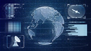 Download 3D Blue Digital HUD Earth Scanning Hologram for free